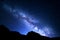 Night landscape with Milky Way. Starry sky, Universe