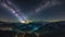 night landscape mountain and milkyway galaxy background , thailand , long exposure ,low light