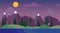 Night Landscape Mountain Moon Sky Woods