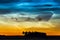 Night landscape with Noctilucent clouds at Lithuania