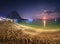 Night landscape at the seashore with lunar path. Seascape