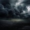 Night landscape stormy sky with lightning over the sea made with generative AI