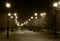 Night lane with street lamps