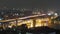 Night light bangkok hotel roof top traffic road river bridge 4k time lapse thailand