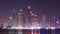 Night light dubai marina panoramic 4k time lapse