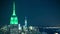 Night light manhattan roof tops of famous buildings 4k time lapse new york