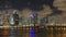 Night light miami city downtown drawbridge traffic panorama 4k time lapse florida usa