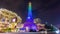 Night light paris style macau taipa hotel tower panorama 4k time lapse china