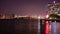 Night light queensboro bridge gantry plaza park panorama 4k time lapse new york