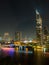 Night light scene skyscraper buildings citiscape view of Bangkok, Thailand