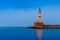 Night Lighthouse in old harbour, Chania, Crete