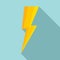 Night lightning bolt icon, flat style