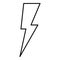 Night lightning bolt icon, outline style