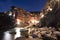 Night lights in beautiful Riomaggiore, Cinque Terre, Italy