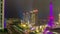 night macau hotel tower illumination rooftop side panorama 4k time lapse china