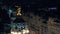 Night Madrid with view to the dome of Metropolis Building, Spain