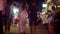 Night marketplace in Koh Samui with blurred