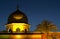 Night minaret under the moon