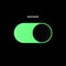 Night Mode Green Switch Button. Dark Theme Slider Button. UI. Vector Illustration On Black Background