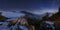 Night mountain panoramic view landcape