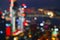 Night neons bokeh city in Seoul