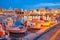 Night old harbour of Heraklion, Crete, Greece