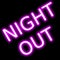 Night out neon sign retro design