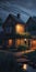 Night outdoor exterior in realistic environment