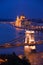 Night panorama of Chain Bridge and parliament