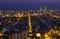 Night panorama of the city of Barcelona Spain