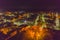 Night panorama of the city of IÅ‚owa. Photo taken from a drone.