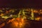 Night panorama of the city of IÅ‚owa. Photo taken from a drone.