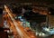 Night panorama of the city overlooking the snow-covered Dzerzhinsky street from the 16th floor.