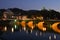 Night panorama of the city of Turin with the Po river