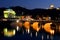 Night panorama of the city of Turin with the Po river