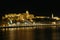 Night panorama of the Danube river and the Buda Castle, Budapest, Hungary