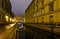 Night panorama Of the embankment of the Winter groove and Winter bridge in St. Petersburg