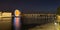 Night panorama by the Garonne river in Toulouse