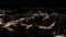 Night Panorama of the harbour of Bergen city from Floyen in Norway in autumn