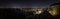 Night panorama image of Novi Sad, Serbia from Petrovaradin fortress