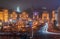 Night panorama of Independence Square, the central square of Kyiv and center of Ukrainian Revolution, Ukraine