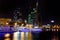 Night panorama of Moskva River with Moscow city