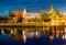 Night panorama of Old Town in Szczecin