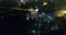 Night panorama of Prague, panoramic view from the air to the old town and Charles Bridge, lights of the night city