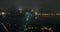 Night panorama of Prague, panoramic view from the air to the old town and Charles Bridge, lights of the night city