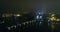 Night panorama of Prague, panoramic view from the air to the old town and Charles Bridge, lights of the night city