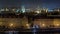 Night Panorama of Prague with Vltava river timelapse.