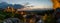 Night panorama with Ruins of medieval castle Ogrodzieniec