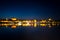 Night panorama of Torun city