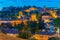 Night panorama view of Italian town Perugia